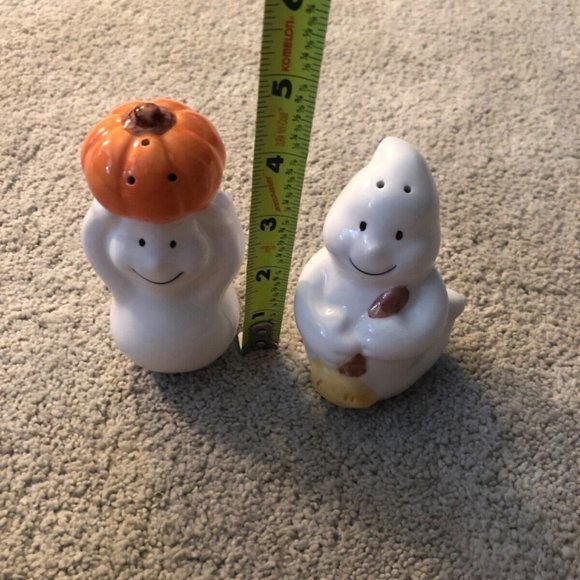 King May China Salt & Pepper Shaker Set Halloween Ghost‎ Pumpkin - Picture 4 of 12